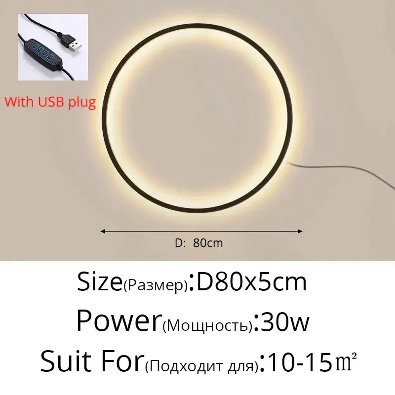 Circular led wall sconces with a sleek black frame and warm white usb-powered lighting by decorbites elegant round wall