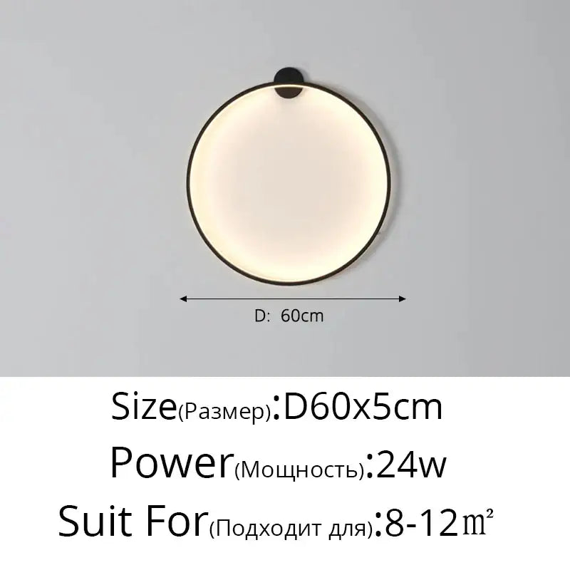 Elegant round wall sconces decorbites with circular black frame and warm glow for bedroom indoor lighting decor