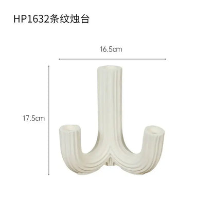 Elegant white ceramic ribbed candlestick holder for dining room decorbites elegant white modern design