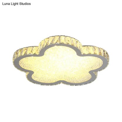 Lámpara de techo DecorBites™ de cristal blanco elegante: Lámpara de techo LED empotrada Plat Flower de acrílico para dormitorios