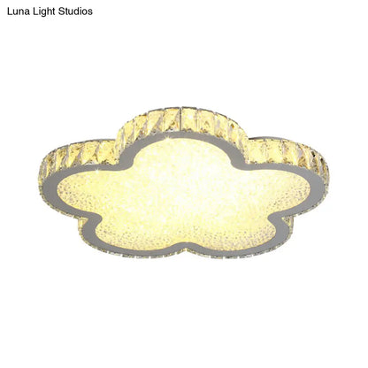 Lámpara de techo DecorBites™ de cristal blanco elegante: Lámpara de techo LED empotrada Plat Flower de acrílico para dormitorios