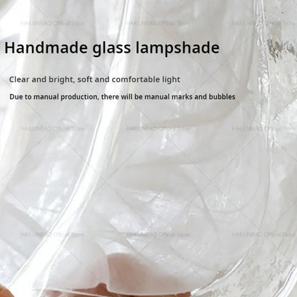 Handmade clear glass lampshade with subtle bubbles for decorbites elegant crystal chandelier staircase light