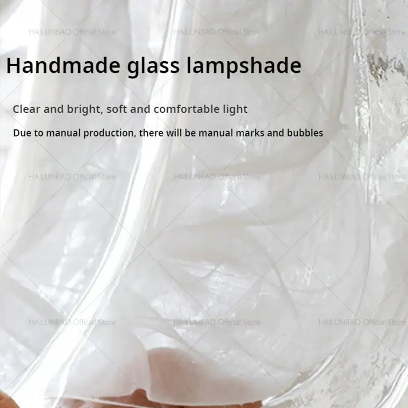 Handmade clear glass lampshade with subtle bubbles for decorbites elegant crystal chandelier staircase light
