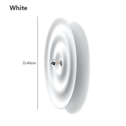 Elegant white ripple led wall sconce with 40cm diameter concentric ridged design and chrome finish decorbites elegant led wall