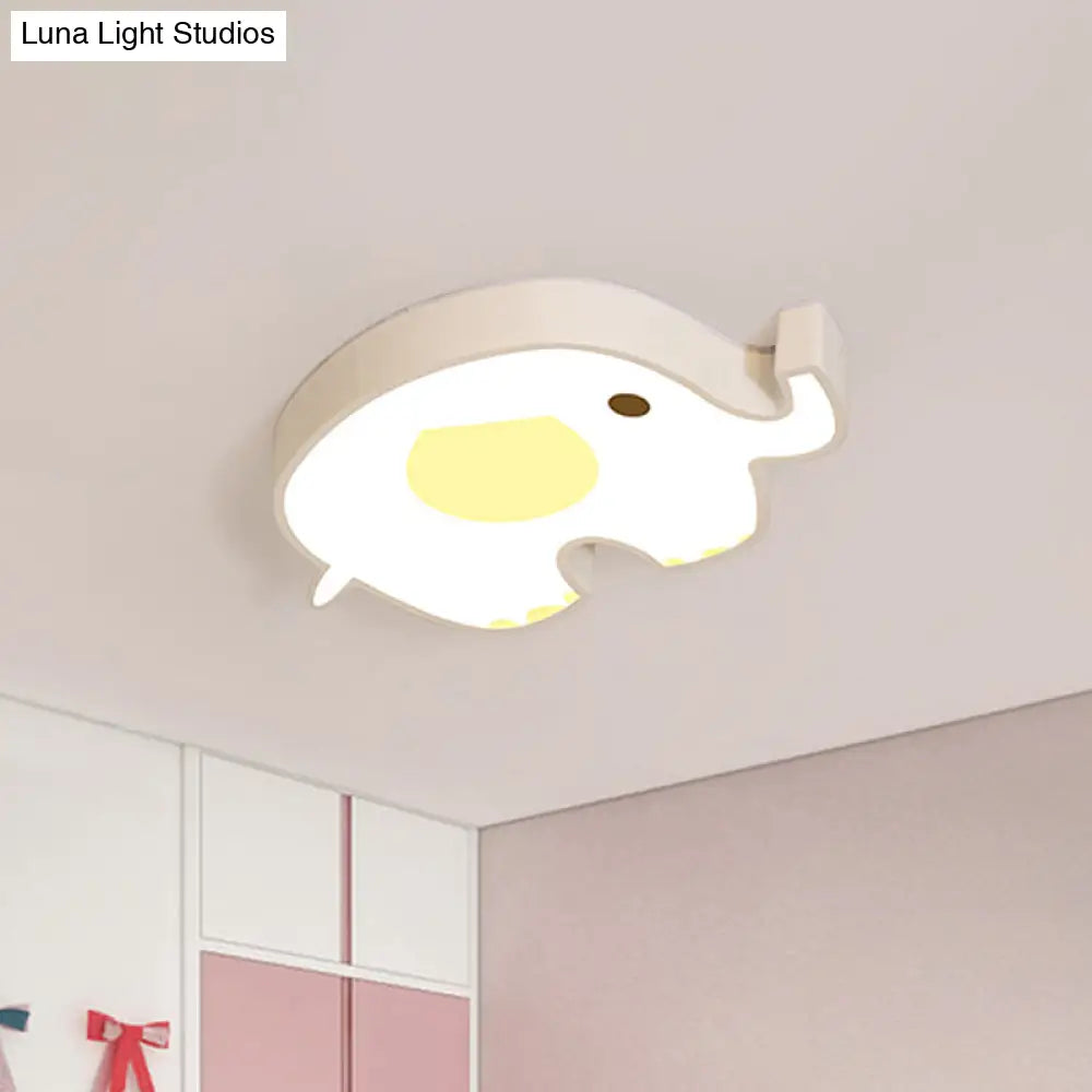 DecorBites™ DecorBites™ Elephant Acrylic Flush Mount Ceiling Light for Kids' Room with LED and 3 Light Settings