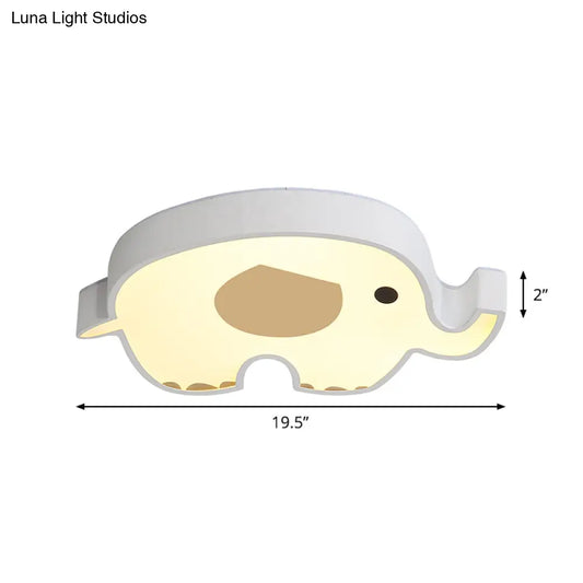 DecorBites™ DecorBites™ Elephant Acrylic Flush Mount Ceiling Light for Kids' Room with LED and 3 Light Settings