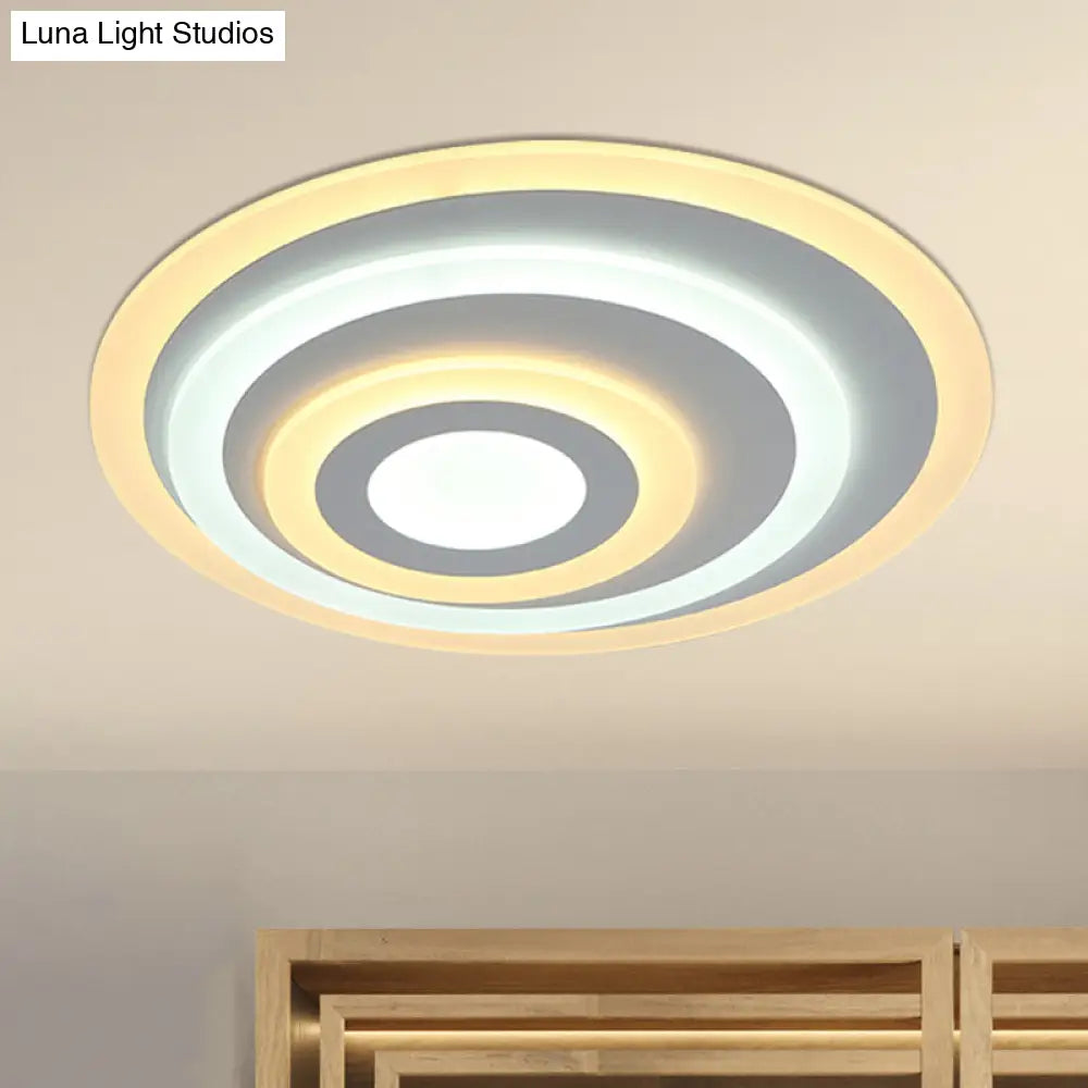 DecorBites™ Ellipse Flushmount Acrylic LED Ceiling Fixture - 14"/19.5"/23.5" Wide, White, Warm/White Light