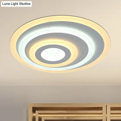 DecorBites™ Ellipse Flushmount Acrylic LED Ceiling Fixture - 14"/19.5"/23.5" Wide, White, Warm/White Light