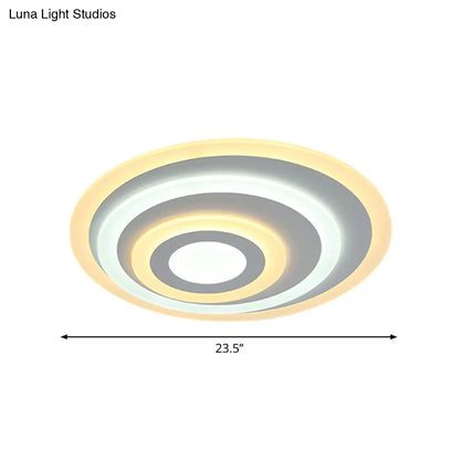 DecorBites™ Ellipse Flushmount Acrylic LED Ceiling Fixture - 14"/19.5"/23.5" Wide, White, Warm/White Light