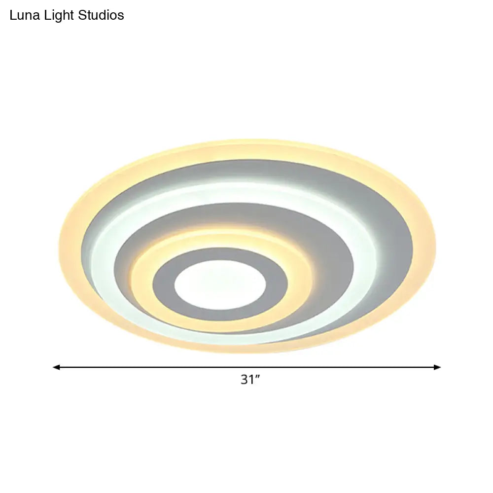 DecorBites™ Ellipse Flushmount Acrylic LED Ceiling Fixture - 14"/19.5"/23.5" Wide, White, Warm/White Light