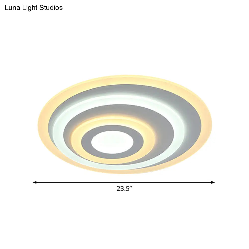 DecorBites™ Ellipse Flushmount Acrylic LED Ceiling Fixture - 14"/19.5"/23.5" Wide, White, Warm/White Light