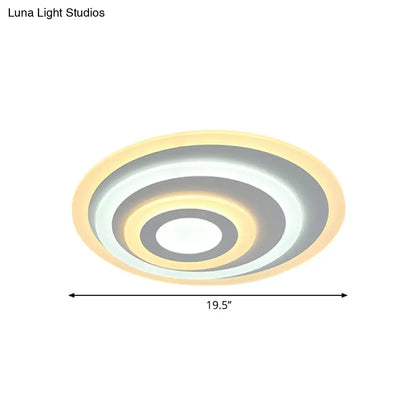 DecorBites™ Ellipse Flushmount Acrylic LED Ceiling Fixture - 14"/19.5"/23.5" Wide, White, Warm/White Light