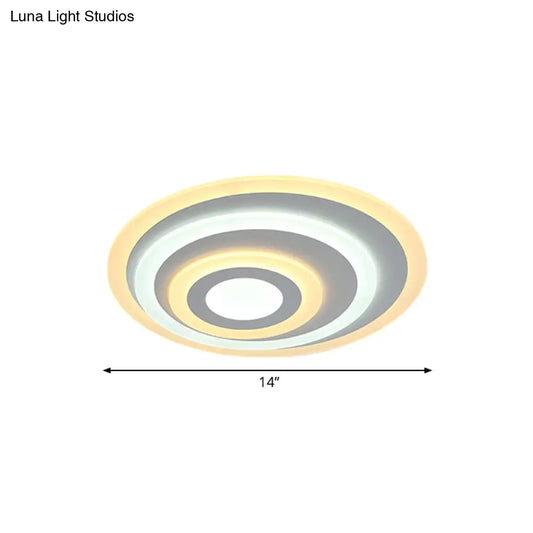 DecorBites™ Ellipse Flushmount Acrylic LED Ceiling Fixture - 14"/19.5"/23.5" Wide, White, Warm/White Light