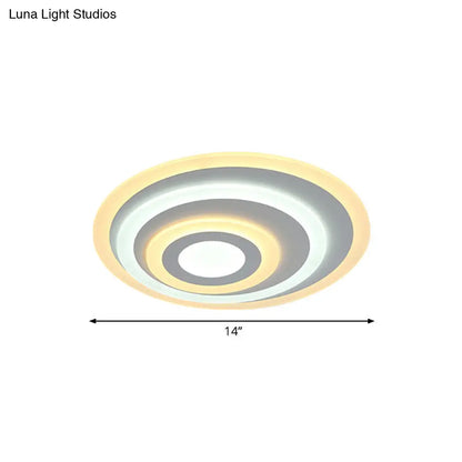 DecorBites™ Ellipse Flushmount Acrylic LED Ceiling Fixture - 14"/19.5"/23.5" Wide, White, Warm/White Light