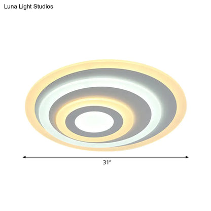DecorBites™ Ellipse Flushmount Acrylic LED Ceiling Fixture - 14"/19.5"/23.5" Wide, White, Warm/White Light