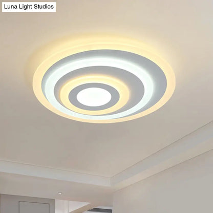 DecorBites™ Ellipse Flushmount Acrylic LED Ceiling Fixture - 14"/19.5"/23.5" Wide, White, Warm/White Light