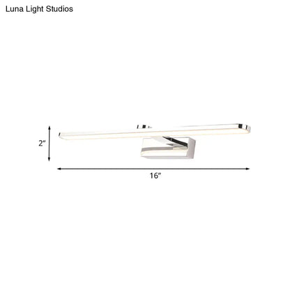 DecorBites™ Elongated Acrylic Vanity Lighting 16"/17"/23" LED Wall Light Sconce for Bathroom – White Finish, Warm/White Light