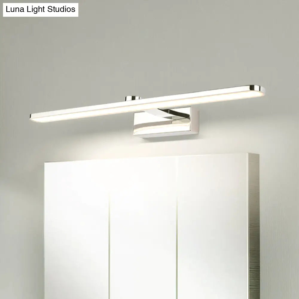 DecorBites™ Elongated Acrylic Vanity Lighting 16"/17"/23" LED Wall Light Sconce for Bathroom – White Finish, Warm/White Light