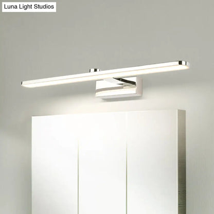 DecorBites™ Elongated Acrylic Vanity Lighting 16"/17"/23" LED Wall Light Sconce for Bathroom – White Finish, Warm/White Light