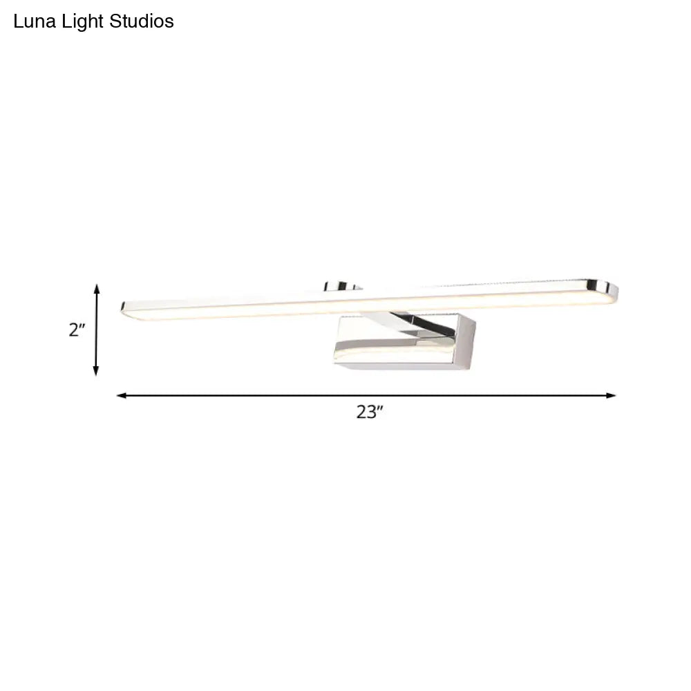 DecorBites™ Elongated Acrylic Vanity Lighting 16"/17"/23" LED Wall Light Sconce for Bathroom – White Finish, Warm/White Light