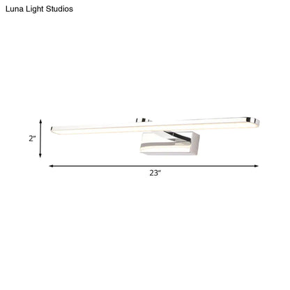 DecorBites™ Elongated Acrylic Vanity Lighting 16"/17"/23" LED Wall Light Sconce for Bathroom – White Finish, Warm/White Light