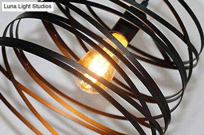 DecorBites™ Elvio - Iron Spiral Spring Suspension Pendant Light Black / White for Kitchen Island  Lamp Dining Room Lighting Fixture