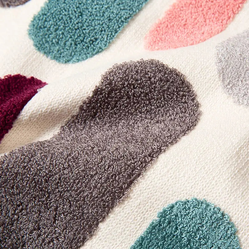 Embroidered floral dot pillow cover with cozy textured throw in muted gray teal pink and burgundy for home decor