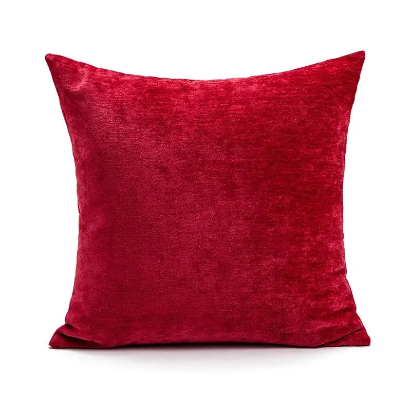 A plush deep red velvet pillow cover with soft texture for decorbites cartoon christmas pillow living room decor