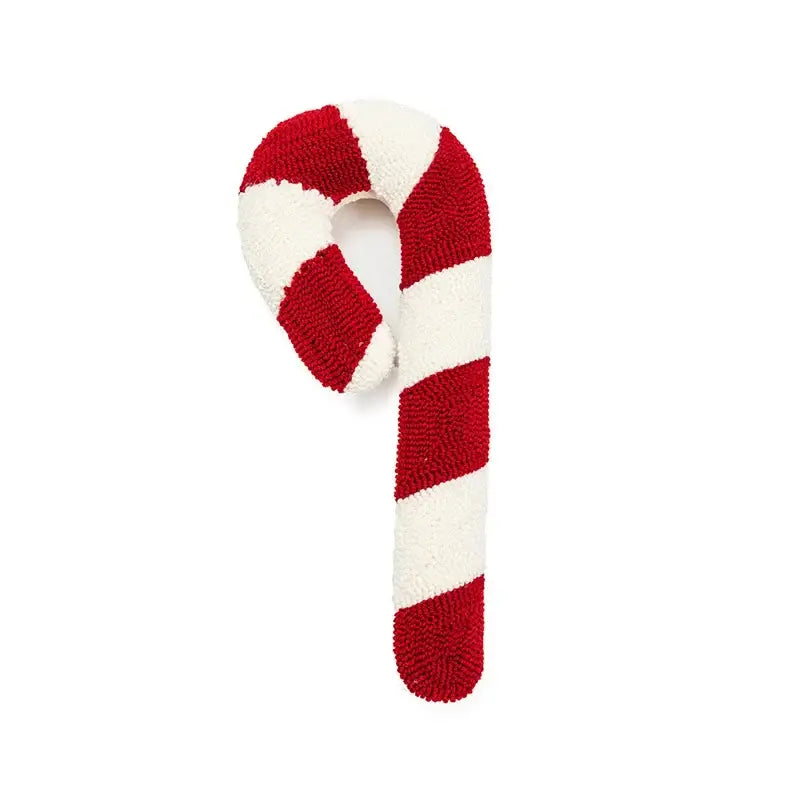 Plush red and white striped candy cane pillow cover for decorbites cartoon christmas pillow living room decor