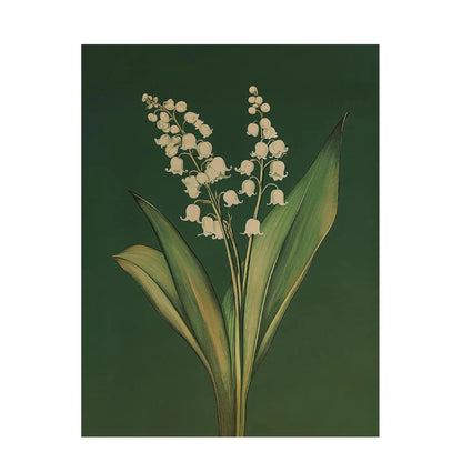 Emerald Green Lily of the Valley Wall Art - HX035 / 40x60cm No Frame