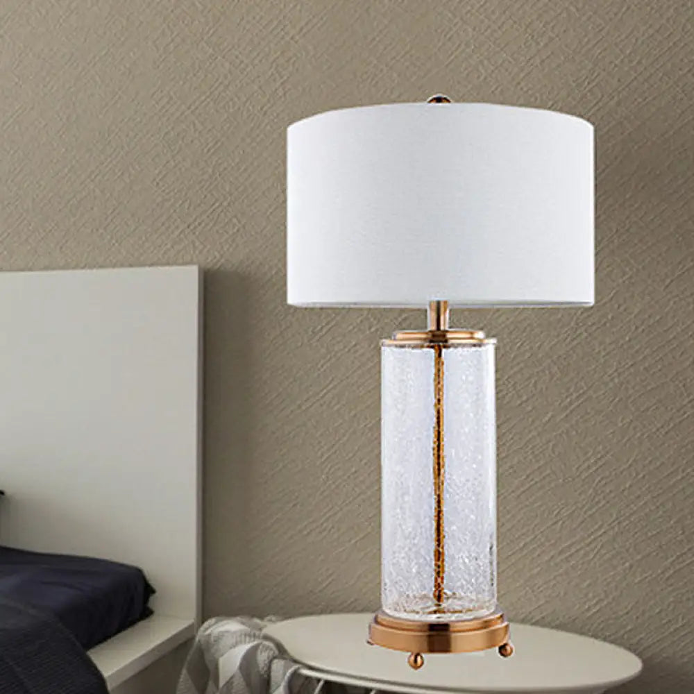 Emily - White Round Night Table Lamp