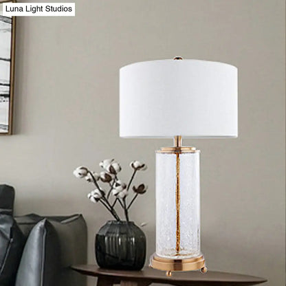 Emily - White Round Night Table Lamp