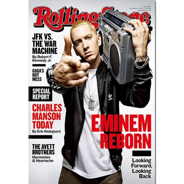 Eminem Canvas Wall Art for Home Decor - R / 50X70CMNoFrame - Posters