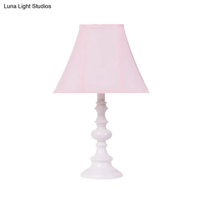 Emma - Pink Flared Sleeping Room Table Light Fabric 1 Head Minimalist Nightstand Lighting in Pink