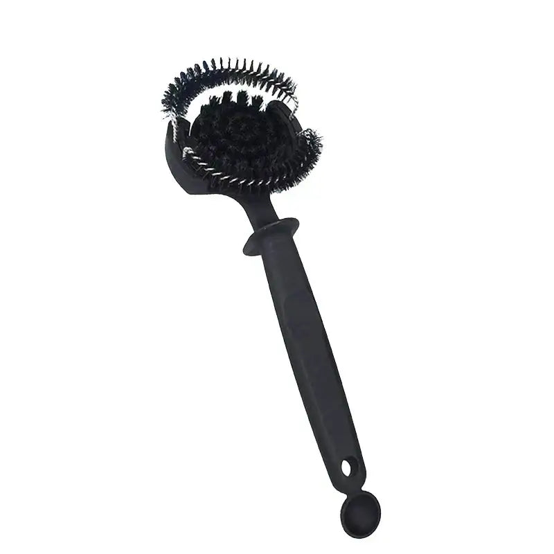 Ergonomic black coffee machine cleaning brush with multi-bristle head and rounded end cap for decorbites coffee machine maintenance