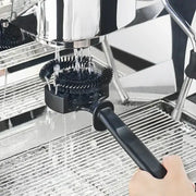 Ergonomic black multi-bristle coffee machine cleaning brush by decorbites for espresso machine maintenance