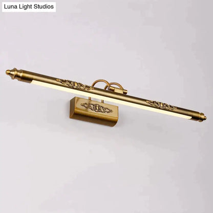 DecorBites™ Esma - European Style Bronze Carved Led Mirror Lamp