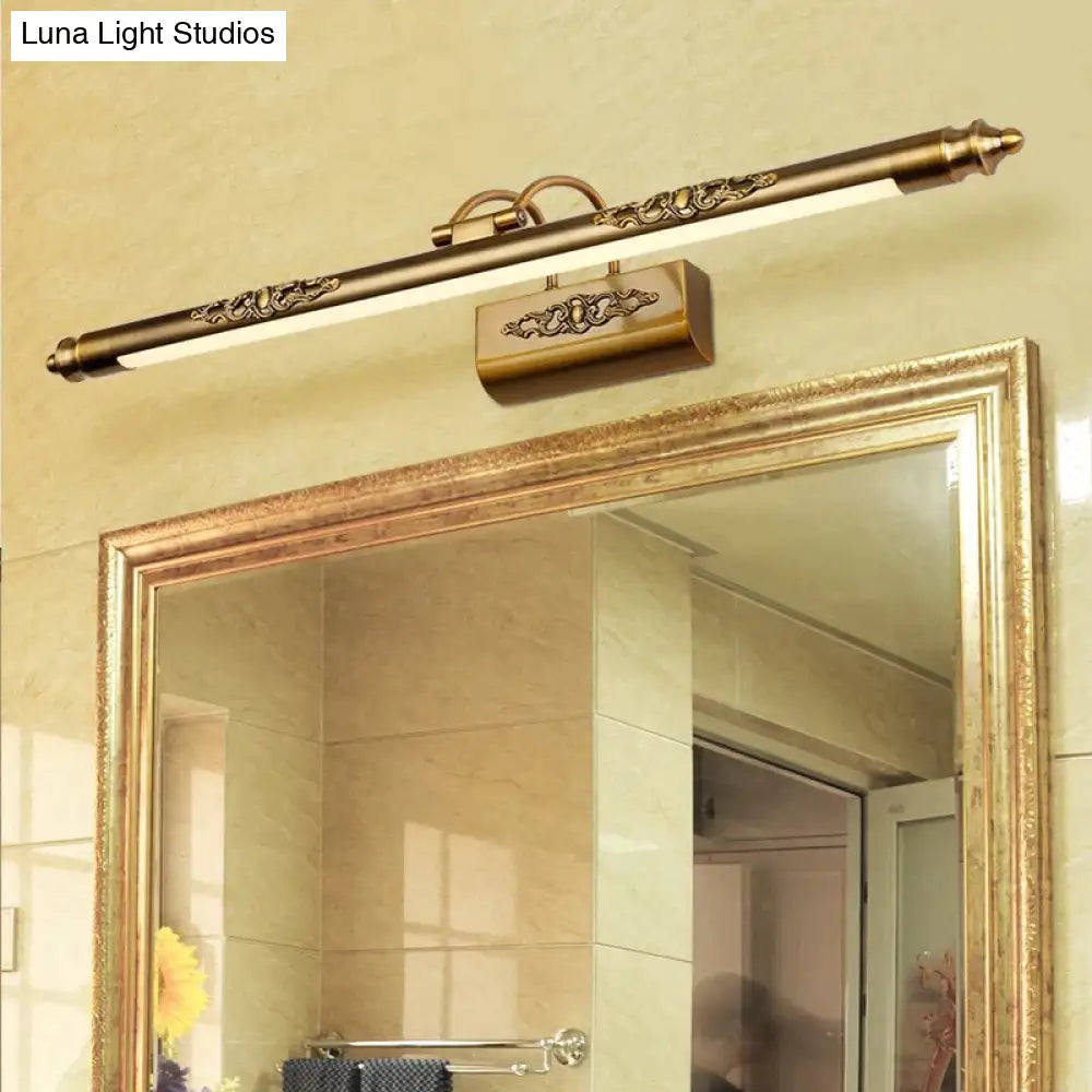 DecorBites™ Esma - European Style Bronze Carved Led Mirror Lamp