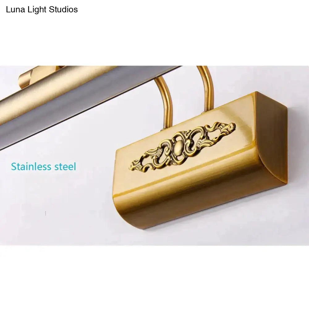 DecorBites™ Esma - European Style Bronze Carved Led Mirror Lamp