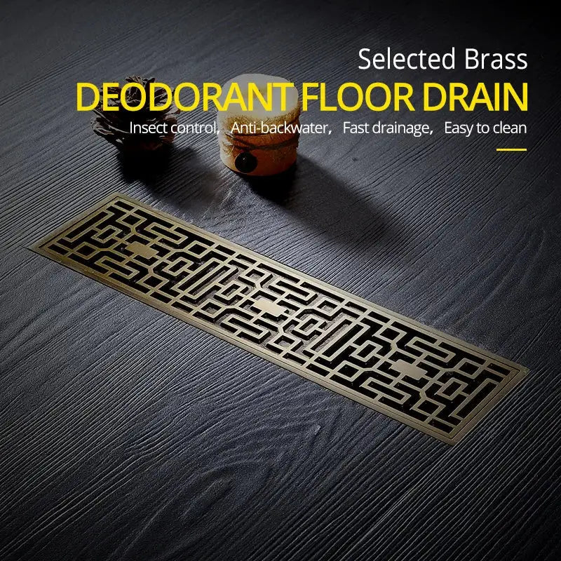 Selected decorbites euro antique brass floor drain with intricate geometric lattice design for bathroom shower waste