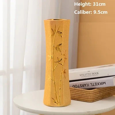Europe Gold-Plated Ceramic Vase for Home Decor - 10 - Vase
