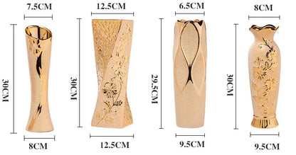 Europe Gold-Plated Ceramic Vase for Home Decor - Vase