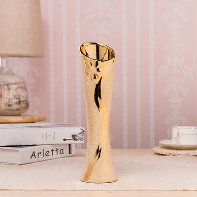 Europe Gold-Plated Ceramic Vase for Home Decor - 2 - Vase