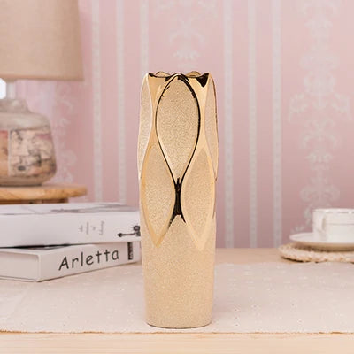 Europe Gold-Plated Ceramic Vase for Home Decor - 6 - Vase