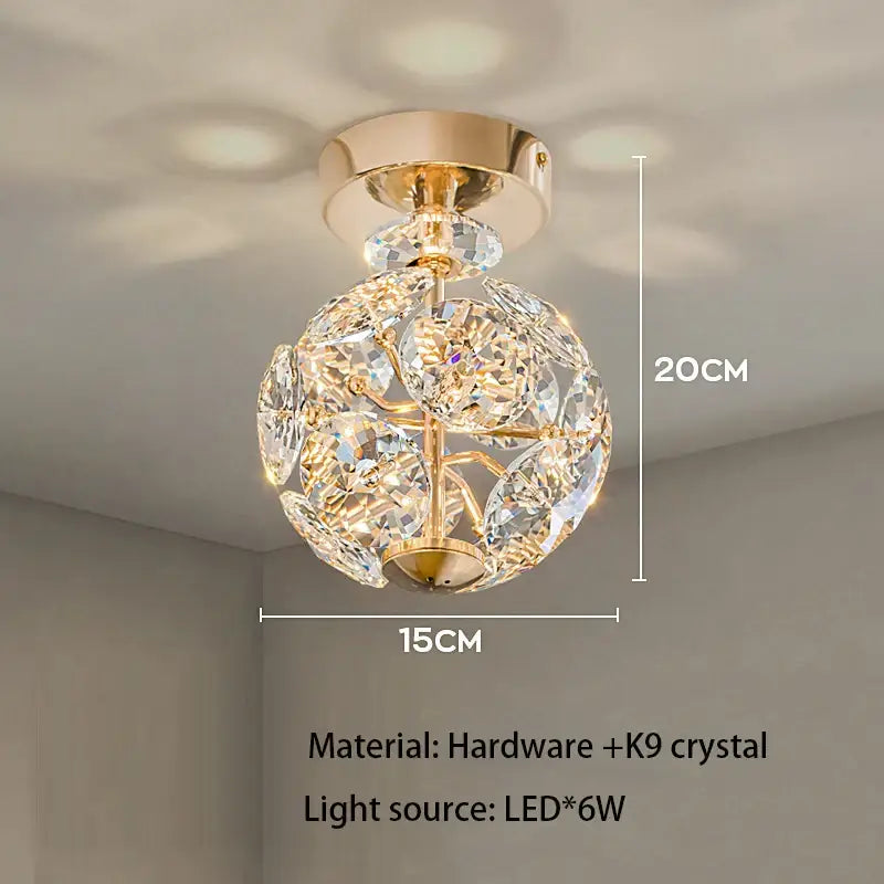 European gold and polished chrome mini pendant light dining room featuring a spherical crystal pendant light with k9 crystals and led source