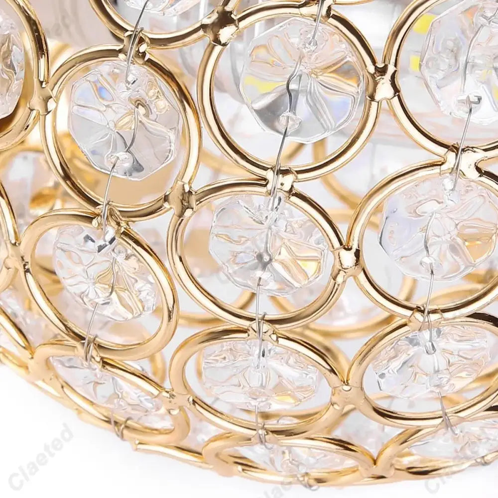 European gold crystal wall light with gold-toned chandelier and clear faceted crystal discs for elegant decorbites crystal wall lighting
