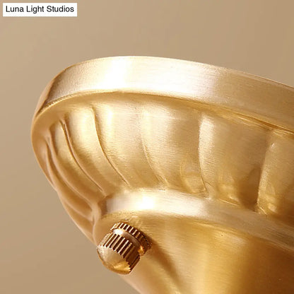 DecorBites™ DecorBites™ European Style Flush-mount Ceiling Light: Full Brass, Glass Shade, 1 Light Polyhedron Design, Bedroom Lighting