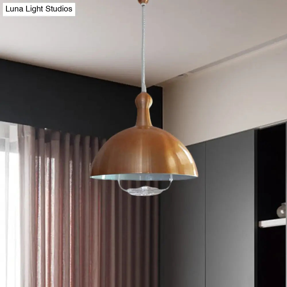 Extendable Industrial Ceiling Pendant with Chrome/Red Aluminum Dome and Handle