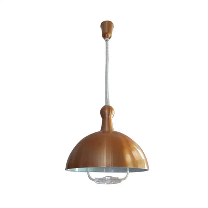 Extendable Industrial Ceiling Pendant with Chrome/Red Aluminum Dome and Handle