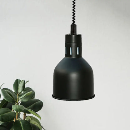 Extendable Pendant Lighting with Retro Dome Shade - Black, 7"/11.5" W